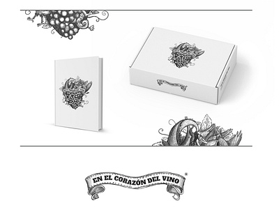 "En el Corazón del Vino" - Illustration & Packaging design book box branding collage concept design drawing graphic design illustration mockup organic wine