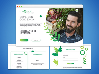 Landing Page for Mindful Eating Event design eating food graphic design green layout mindful ui ux web web design wellness