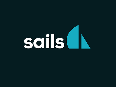 Sails logo balderdash black blue branding dark logo sails white