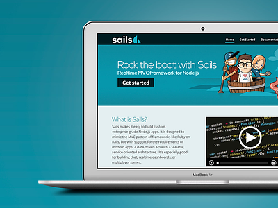 Sails Landing Page balderdash blue desktop landing page laptop preview sails website