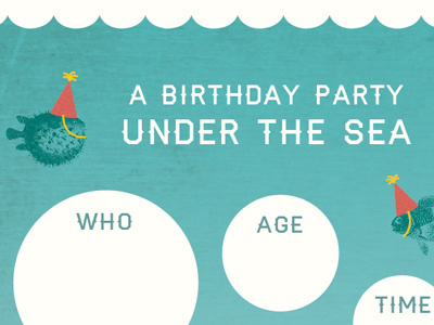 Under The Sea party invite illustration invitation printable