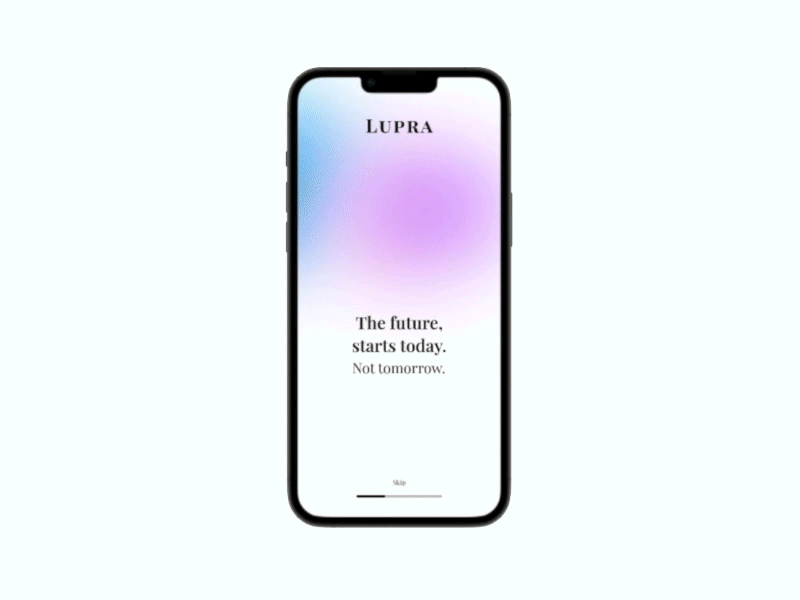 Lupra - Gradient Animation animation daily inspiration daily ui design figma gradient graphic design minimal motion graphics ui user experience user interface ux