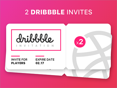 2 Dribbble Invites design dribbble invitation invite player