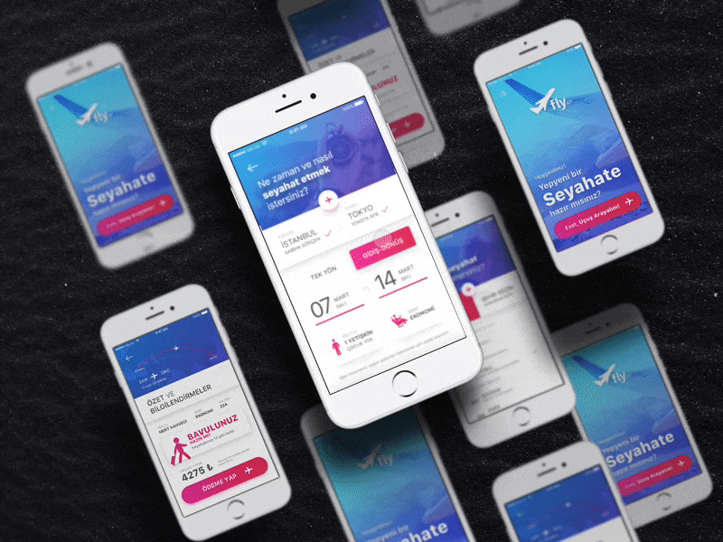 fly.co - Switch Animation airplane animation app booking prototype switch ticket ui user interface