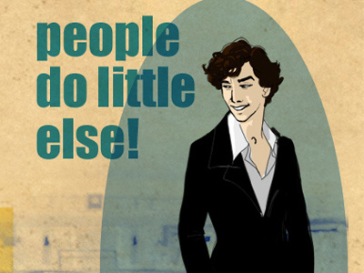 Sherlock font illustration retro sans serif sherlock