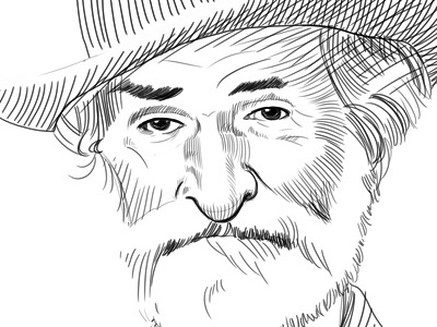 Verdi illustration pencil portrait sketch