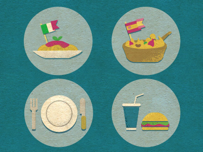 Restaurant Icon dish flat food icon italian restaurant retro vintage