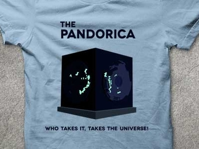 The Pandorica blue box cube design doctor font pandorica tshirt