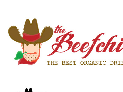Cowboy Logo beef bio chief cowboy dried meat green leaf hat meat nature organic retro