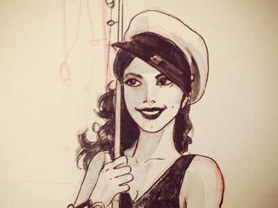 Ava Adore character drawing ink pencil woman