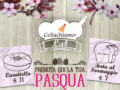 Locandina Pasqua bakery celiachia drawing easter flowers flyer pasqua prices wood. poster