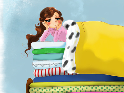 The Princess and the Pea character digitalwork illustration