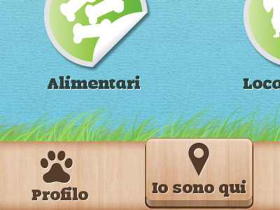 Pets App application button pet wood