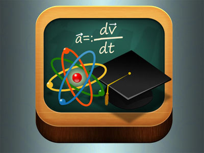 Physics App app atom board design icon iconapp illustration iphone physics school ui wood