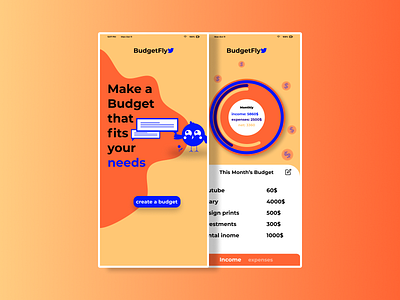 Budgetfly - Concept Budget application for mobile app branding design graphic design logo ui ux