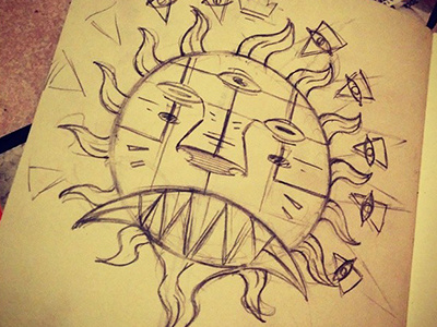Sun draw pencil sketch sun