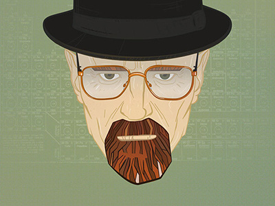 Heisenberg adobe bitmap breaking bad breakingbad color illustration illustrator photoshop sketch vector