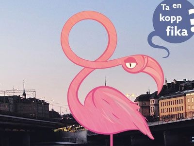 Giant Flamingo at Gamla Stan