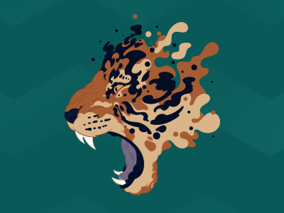 Ink & tiger adobe art design digital flat illo illustration illustrator ink pattern tiger vector