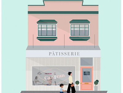 Can Can Patisserie, Newtown, Wellington illustration vector