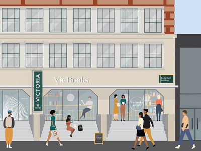 Vic Books @ Victoria University, Wellington branding design illustration vector