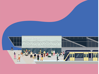 Train Station, Auckland branding design illustration socialmedia vector