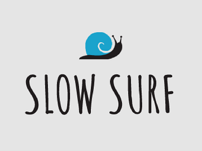 Slow Surf illustration logo typography