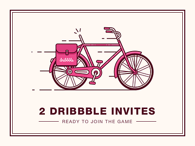 2 Dribbble Invites bike draft dribbble invite