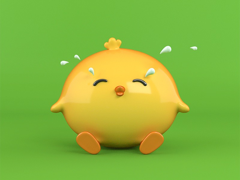 Crying Cute Chicken 3d animation character chicken crying cute gif loop sad simple tears