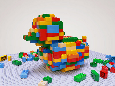 LeDuck 3d blocks colors construct duck lego render toy