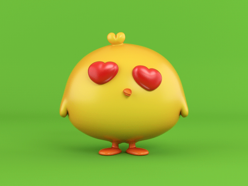 Chick in Love cute emotion fall hearts inlove love