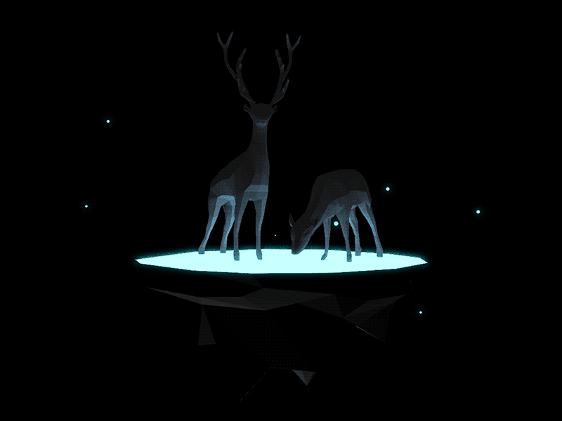 Deer Island animated deer gif glow island loop mood