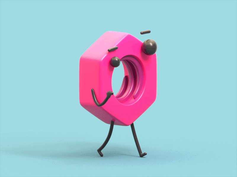 Bolt Animation Test 01 3d animation bolt bounce character cute loop render test