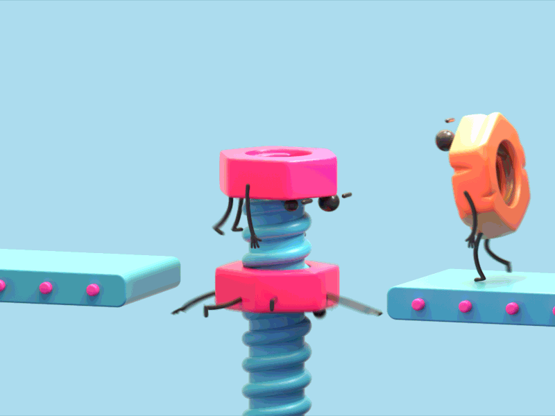 We are screwed 3d animation bolt character cute loop orgy screw