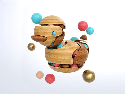 180305 3d asd balls color duck plz spheres wood