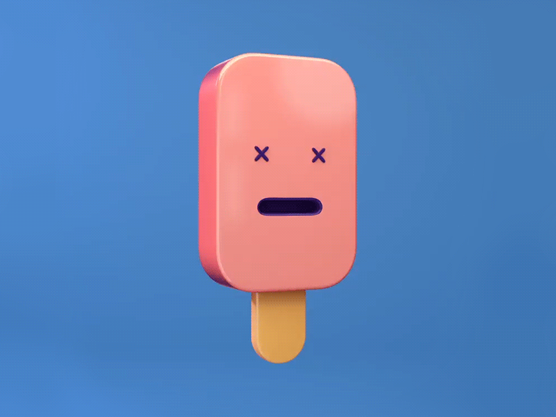 Ice Cream 3d animation emotions floating ice cream loop
