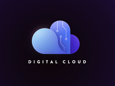 Digital Cloud circuit cloud digital icon logo tech logo ui