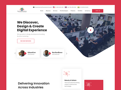 Software Company branding clean development landing page ui ux web website web design