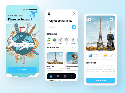 Travel App app branding design graphic design illustration travel typography ui ux