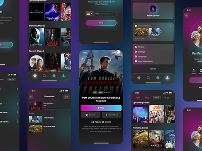 Movie Apps branding mobile app movie apps phone ui ui design