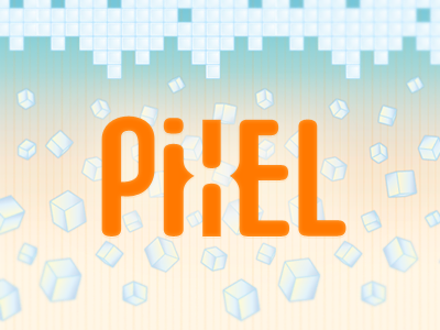 Pixel BG background brand cube falling identidade de marca identidade visual identity logo logotype negative orange pixel space square visual identity
