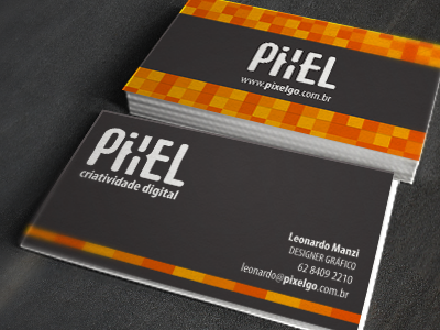 Pixel Business Card brasil brazil business card card cartao pessoal colorful identity orange personal card pixel squares