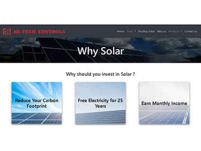 HiTech Controls - Why Solar Reasons design sola solar ui web design why solar