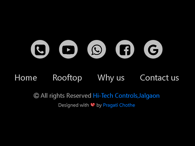 HiTech Controls - Website Footers footer social media ui web design