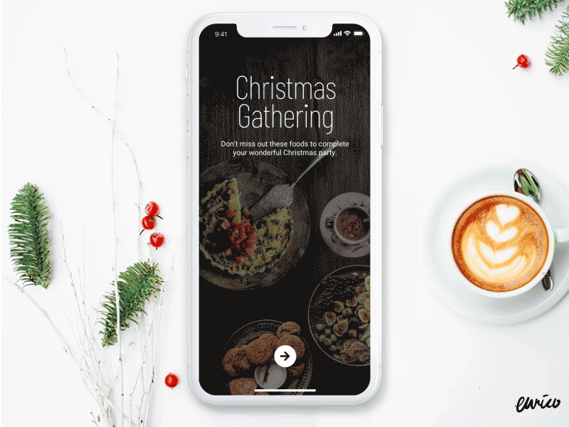 Jolly Christmas Recipes after effects animation app concept christmas design food recipes typography ui ux