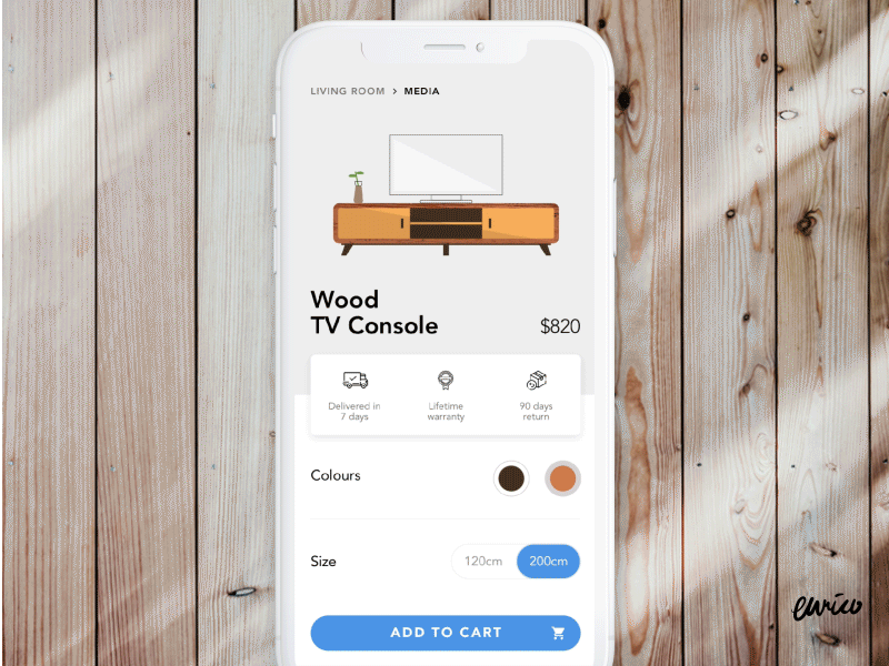 TV Console after effects animation app design furniture icon illustration principle selection store switcher ui ux