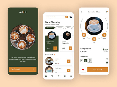 Coffee Shop App app coffee coffee shop design digital illustration online shop ui uiux ux