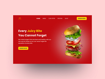 Burger Web Design app burger delivery design food landing page redesign ui uiux website