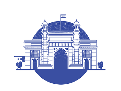 Gateway of Inida - Illustration architecture detailed gateway icons illustration india indian of