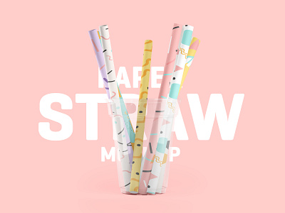 Paper Straw 3D Mockup